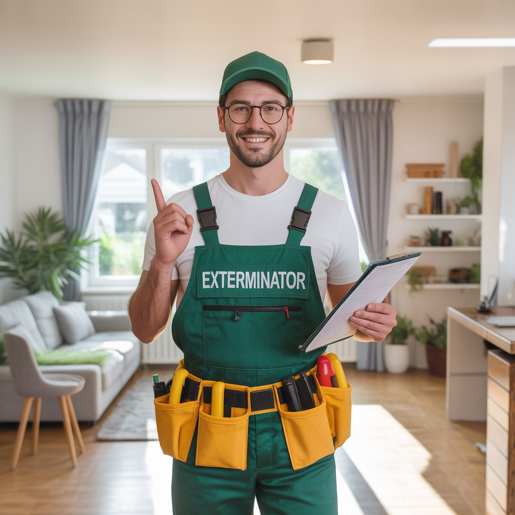 Professional pest control technician in Hicksville NY providing expert extermination services